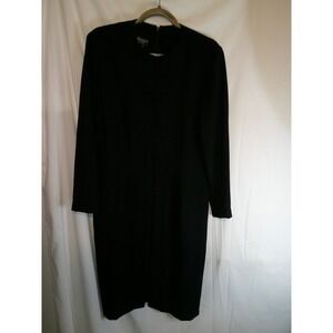 Debra Michaels Black Long Sleeve Dress Career Cocktail Party Women's Size 8